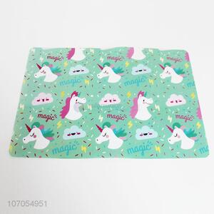 Hot selling cute unicorn printed rectangle pp placemat