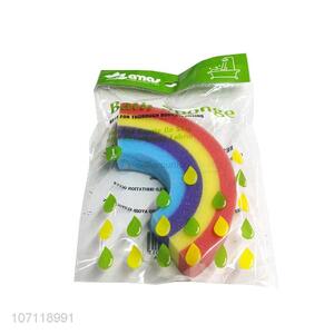 Best quality lovely rainbow shape children bath sponge exfoliating sponge