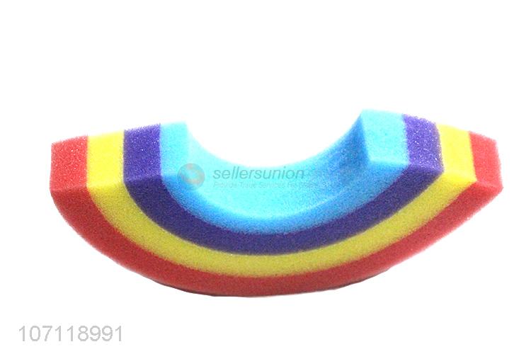 Best quality lovely rainbow shape children bath sponge exfoliating sponge