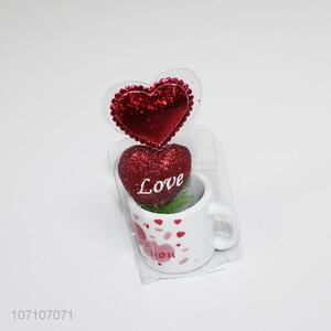 Premium quality heart design valentine day gift coffee mug