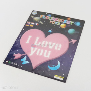 Custom Heart Pattern Plastic Luminous Stickers