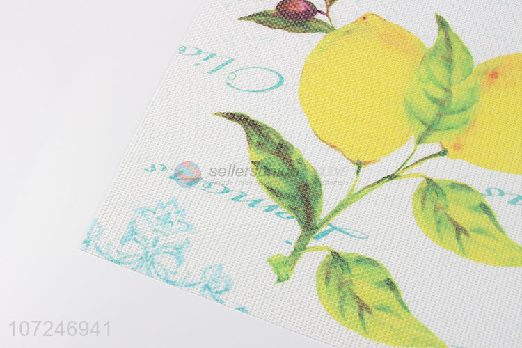 Attractive design waterproof oilproof fruits printed pvc placemat