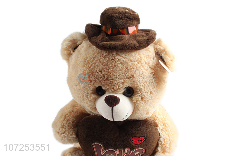 Factory Sell Valentine Gifts Bear Shaped With Heart Shaped Plush Toy