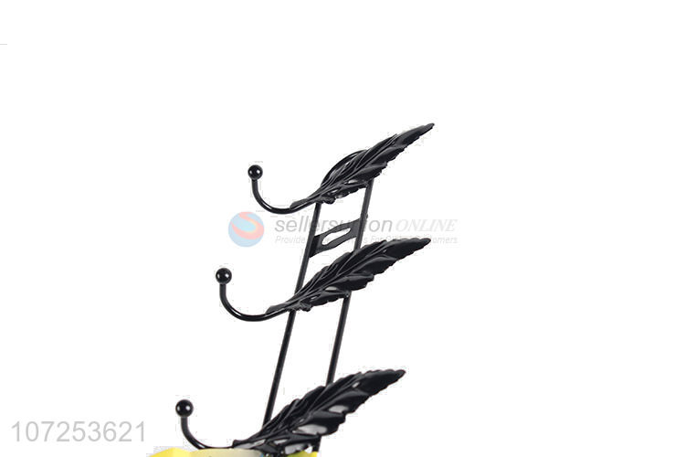 Hot Selling Leaf Design Household Iron Wire Hook With 6 Hooks