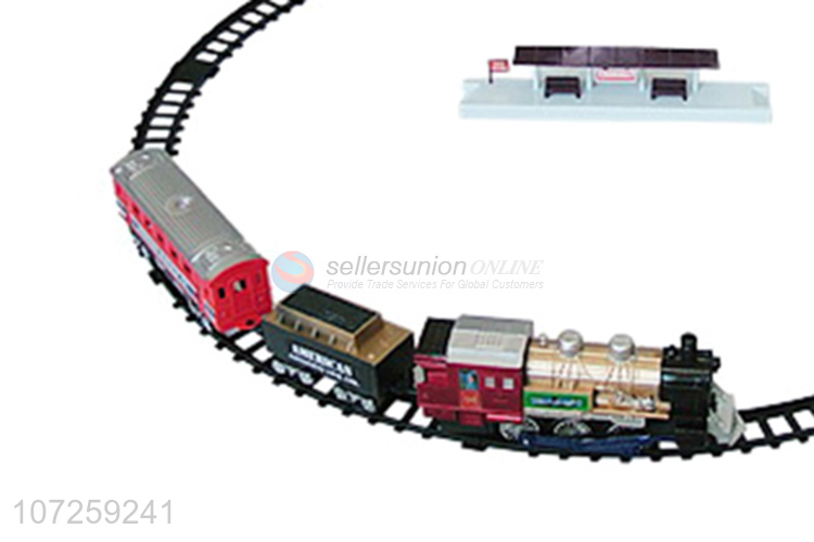 Best selling electric battery operated mini plastic smoke train set