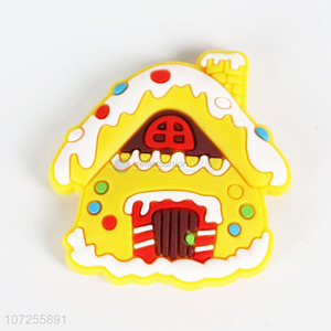 new creative christmas house design soft pvc fridge magnet