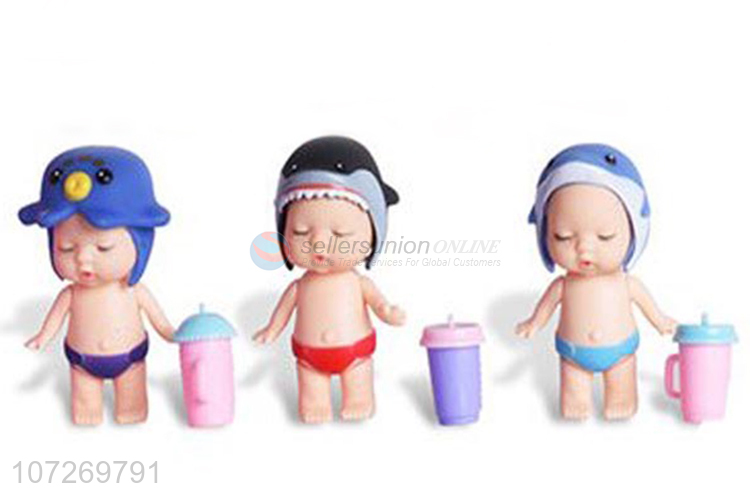 Suitable price can drink water and pee 3.5 inch vinyl sleeping baby doll