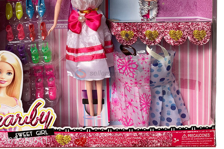 Most popular 11.5 inch solid body beautiful girl doll with clothes and accessories