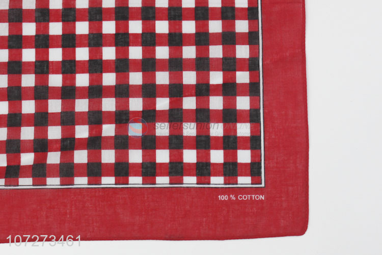 New style personalized cotton square bandana checks printed headkerchief