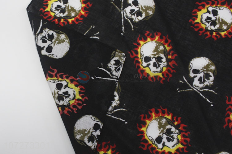 Premium quality personalized cotton square bandana skull printed square headkerchief