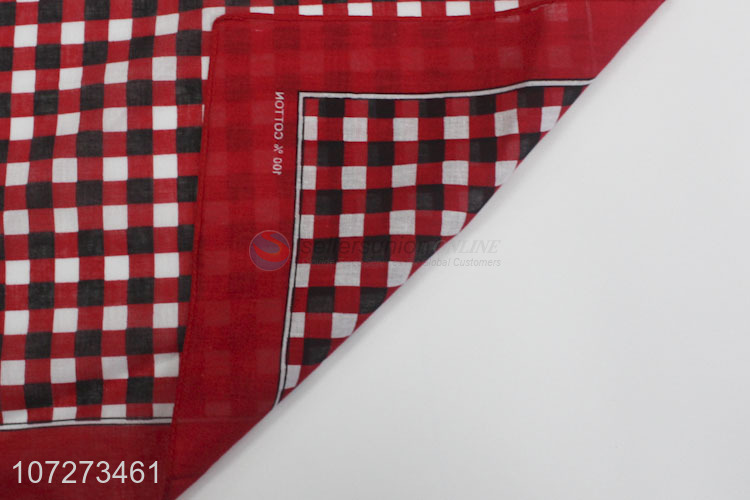 New style personalized cotton square bandana checks printed headkerchief