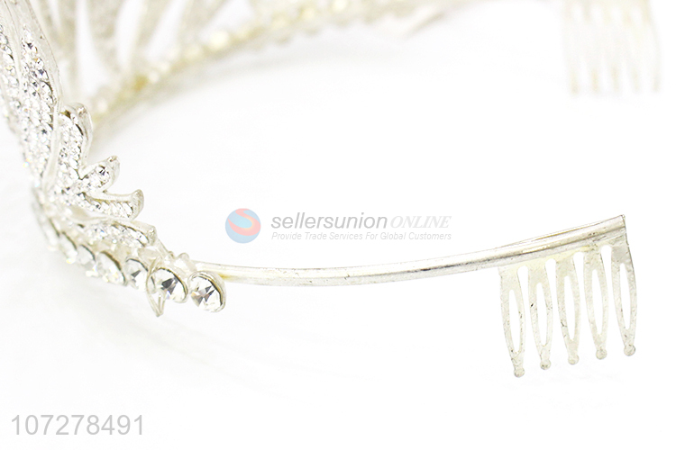 Good Quality Rhinestone Alloy Wedding Pageant Crown And Tiaras