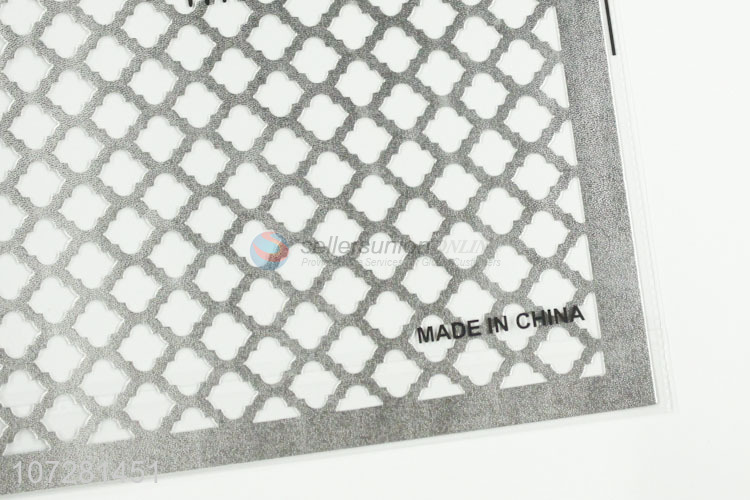 Suitable price food serving pvc placemat silver pvc table mat