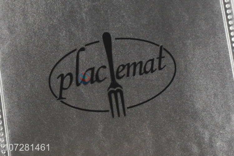 Hot sale exqusite silver heat resistant pvc placemat dinner mat