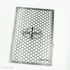 Suitable price food serving pvc placemat silver pvc table mat