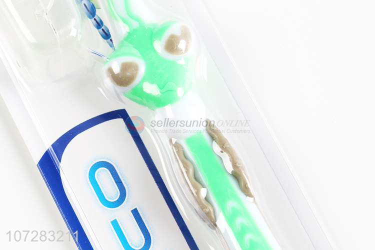 Excellent quality cartoon alien handle kids plastic toothbrush