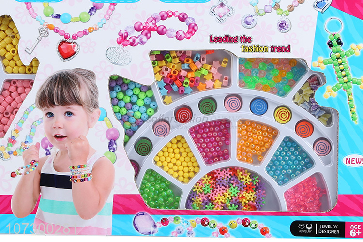 Promotion Gift Colorful Fashion Girls Beauty Play Bead Set Jewelry Toy Set