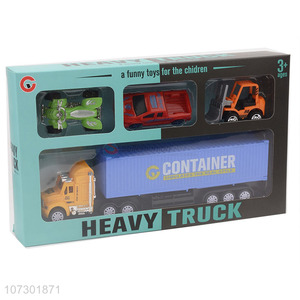 Direct Price Inertial Container Toys Set With 3Pcs Cars For Kids