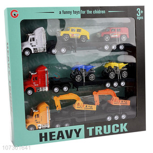 Best Selling Kids Funny Toys Inertial Heavy Trailer Friction Truck Toy Set