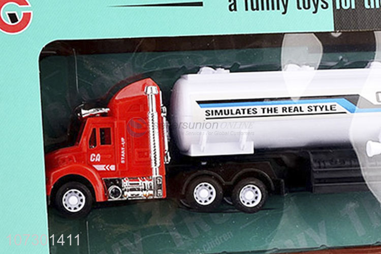 Factory Promotional Inertia Oil Tank Truck Container Heavy Trailer Truck Set Toys