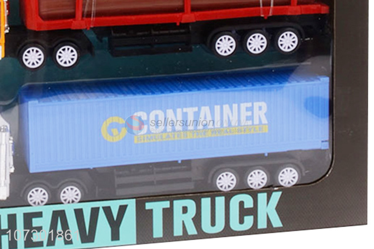 Personalized Popular Inertia Oil Tank Truck Container Heavy Trailer Truck Set Toys