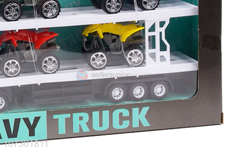 Best Price Plastic Inertial Heavy Trailer Truck Fashion Friction Truck Toys Set