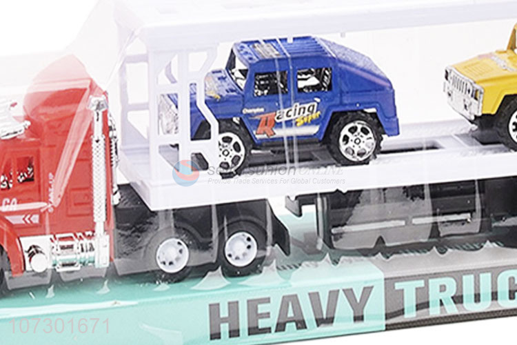 Super Quality Plastic Inertia Heavy Trailer Truck Toys Set For Kids