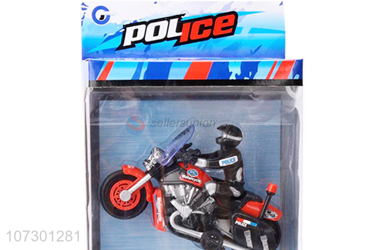 Wholesale Kids Funny Toys Plastic Pull Back Police Motorcycle Toys Set