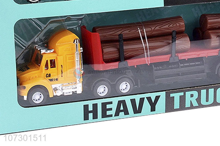 High Quality Plastic Inertial Heavy Trailer Truck Friction Truck Toys Set