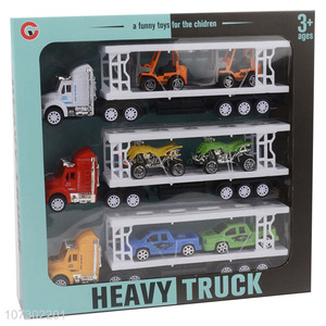 Premium Quality Inertial Heavy Trailer Truck Toy Carrying Cars Set For Kids