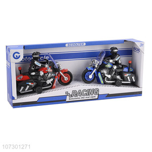 High Sales Childrens Plastic Pull Back Police Motorcycle Toys Set