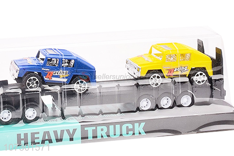 Direct Price Inertial Heavy Trailer Truck Carrying Two Cars For Kids