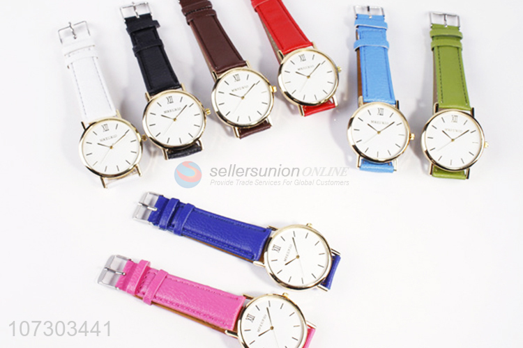 Wholesale PU Watchband Watch Cheap Ladies Watches