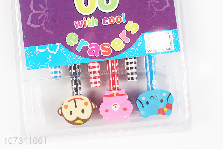 Custom Cartoon Animal Eraser Pencil Set For Sale