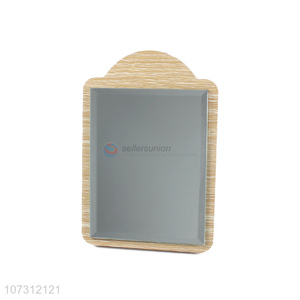 Factory wholesale rectangle shape tabletop mirror wood grain cosmetic mirror