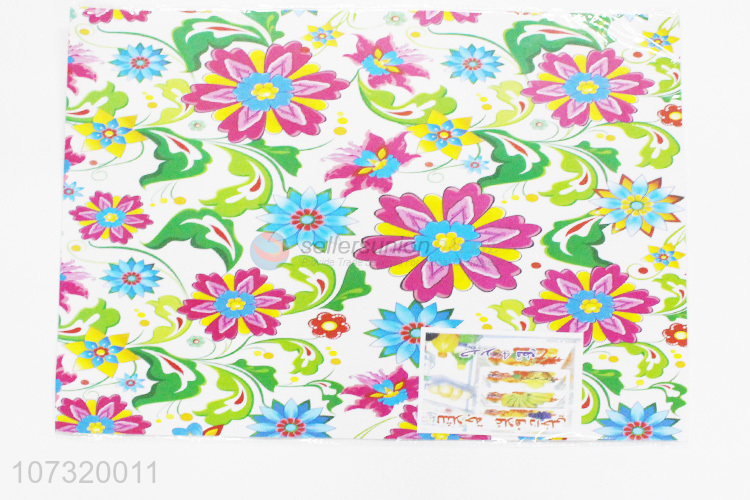 Attractive design flower printed anti-bacterial eco-friendly frosted frigerator mat