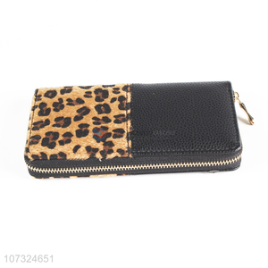 Promotional cheap long wallets semi-pu ladies purse