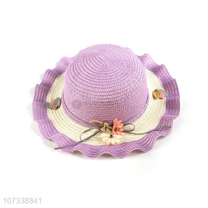 New Product Summer Cute Children Straw Hat Outdoor Sunshade Straw Hat