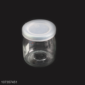 Suitable price crystal clear glass candy jar with lid