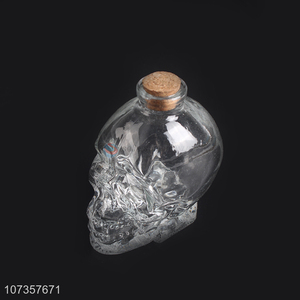 Hot selling skull shape glass candy jar glass cookie container