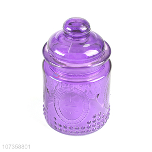 New design kitchen gadgets colored glass jar flower tea glass storage jar