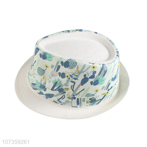 Fashion Style Color Printing Straw Fedora Hats