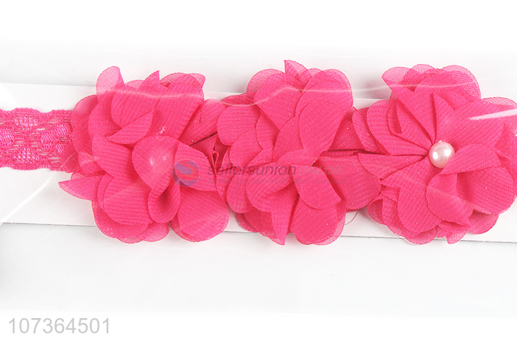 Hot Selling Girls Fashion Hairband Toddler Flower Elastic Headband