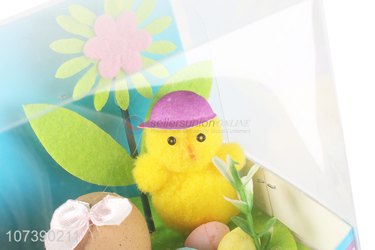 Hot Selling Easter Decoration Cute Yellow Chick And Eggs Set