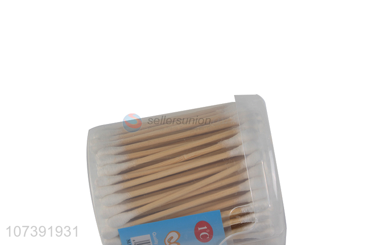 Wholesale Eco-Friendly Wooden Stick Disposable Cotton Swabs With Plastic Box