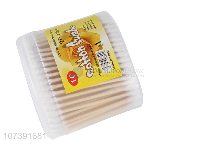 Low Price 220Pcs Double Heads Wooden Stick Cotton Swabs