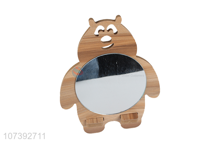 Premium Quality Cartoon Wooden Single Side Makeup Mirror For Girls