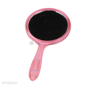 New Product Candy Color Round Single Side Plastic Handheld Mirror