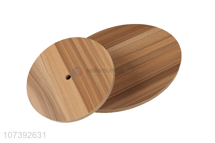 Creative Design Round Shape Wooden Desktop Makeup Mirror