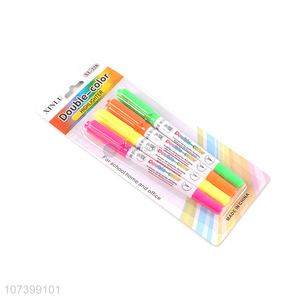 New product double-color plastic highlighter pen set for student